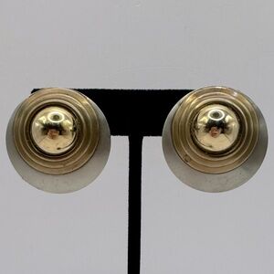 VINTAGE Round Mixed Metal Atomic Earrings